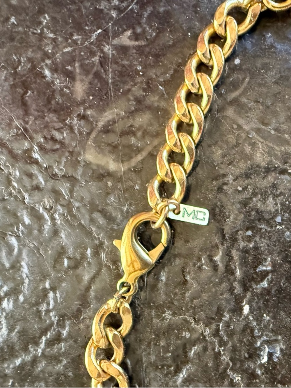 Martha Calvo Gold Chain Multicolor Bead Necklace - Fashion Statement - Picture 2 of 7